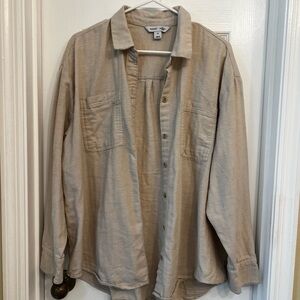 Old Navy Beige Button Down Shirt